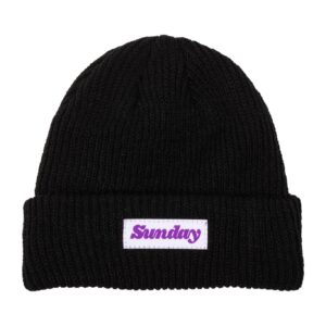 Sunday Classy Beanie (чорна з білою тканою етикеткою)