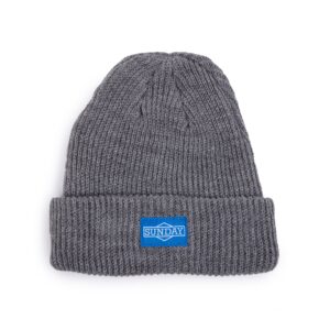 Шапочка Sunday Cornerstone Beanie (сіра з синьою тканою етикеткою)