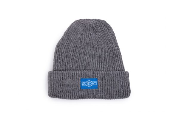 Шапочка Sunday Cornerstone Beanie (сіра з синьою тканою етикеткою)