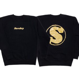 Толстовка Sunday Hard Print Crewneck (чорна з металевим золотим чорнилом)