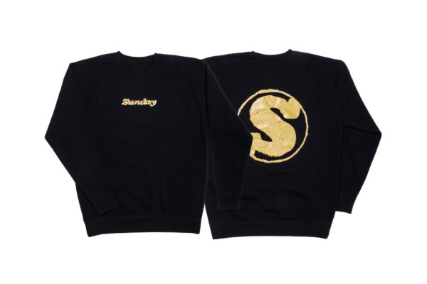 Толстовка Sunday Hard Print Crewneck (чорна з металевим золотим чорнилом)